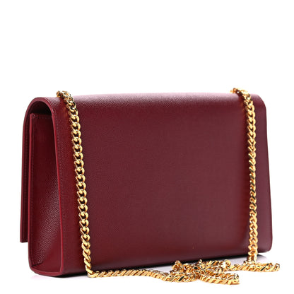 Saint Laurent Grain De Poudre Medium Monogram Kate Satchel Dark Red 2 of 10