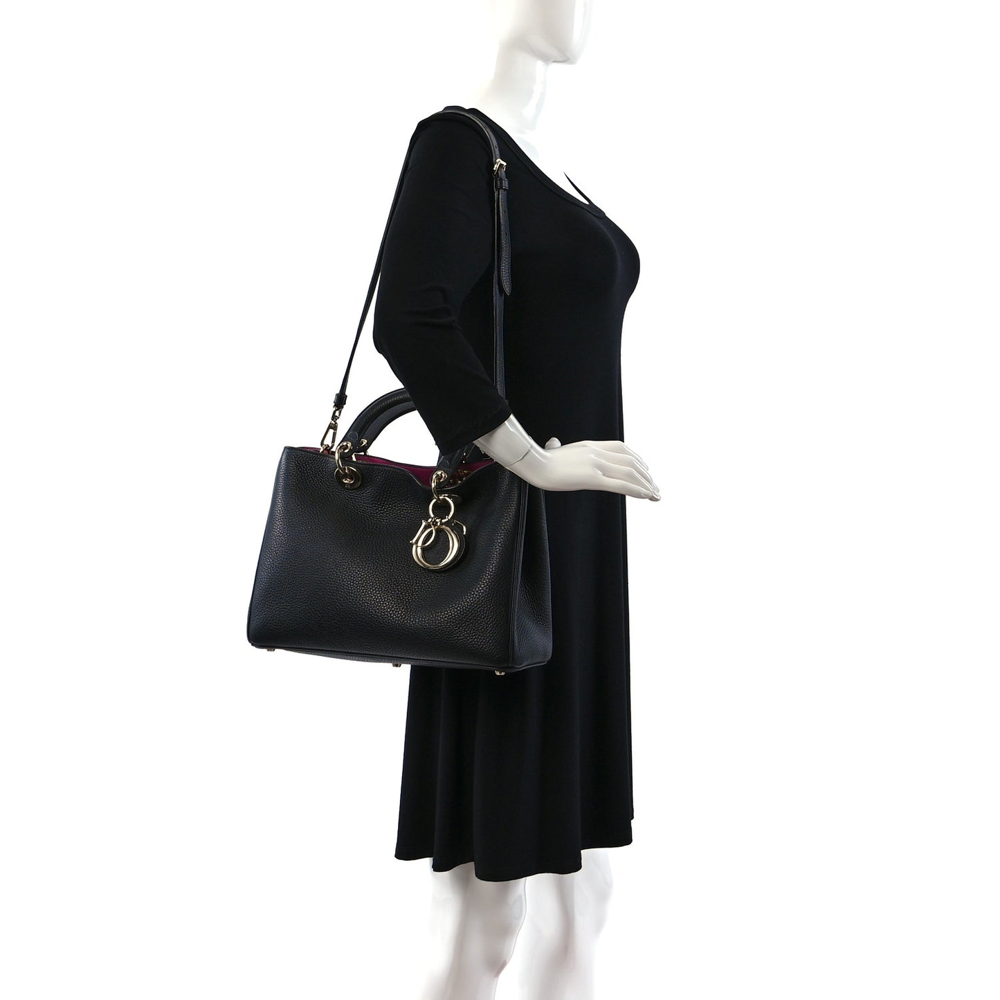 Bullcalf Medium Diorissimo Tote Black Rose Indien