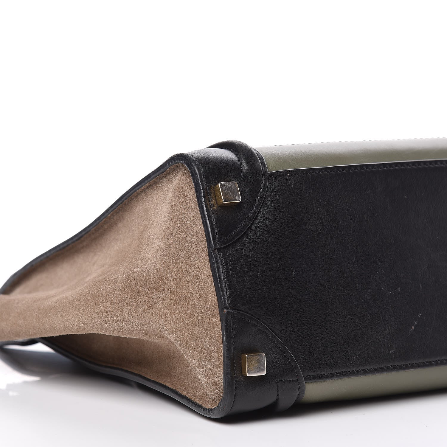 Celine Satin Calfskin Suede Micro Tri-Color Luggage Almond 13 of 15