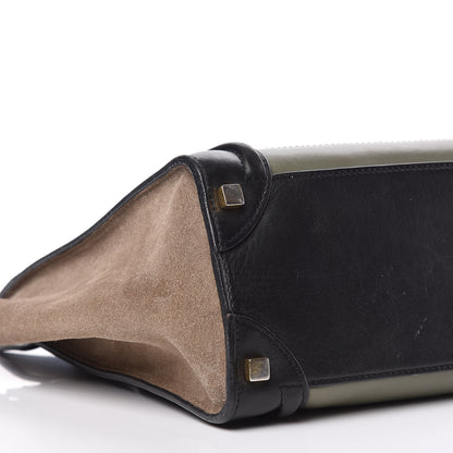 Celine Satin Calfskin Suede Micro Tri-Color Luggage Almond 13 of 15