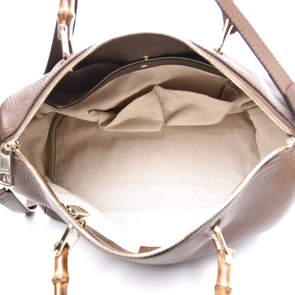 Gucci Calfskin Medium Bamboo Shopper Boston Acero 4 of 10