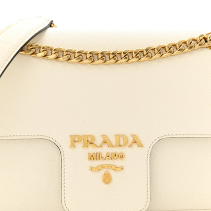 Prada Saffiano Flap Shoulder Bag Talco 8 of 16
