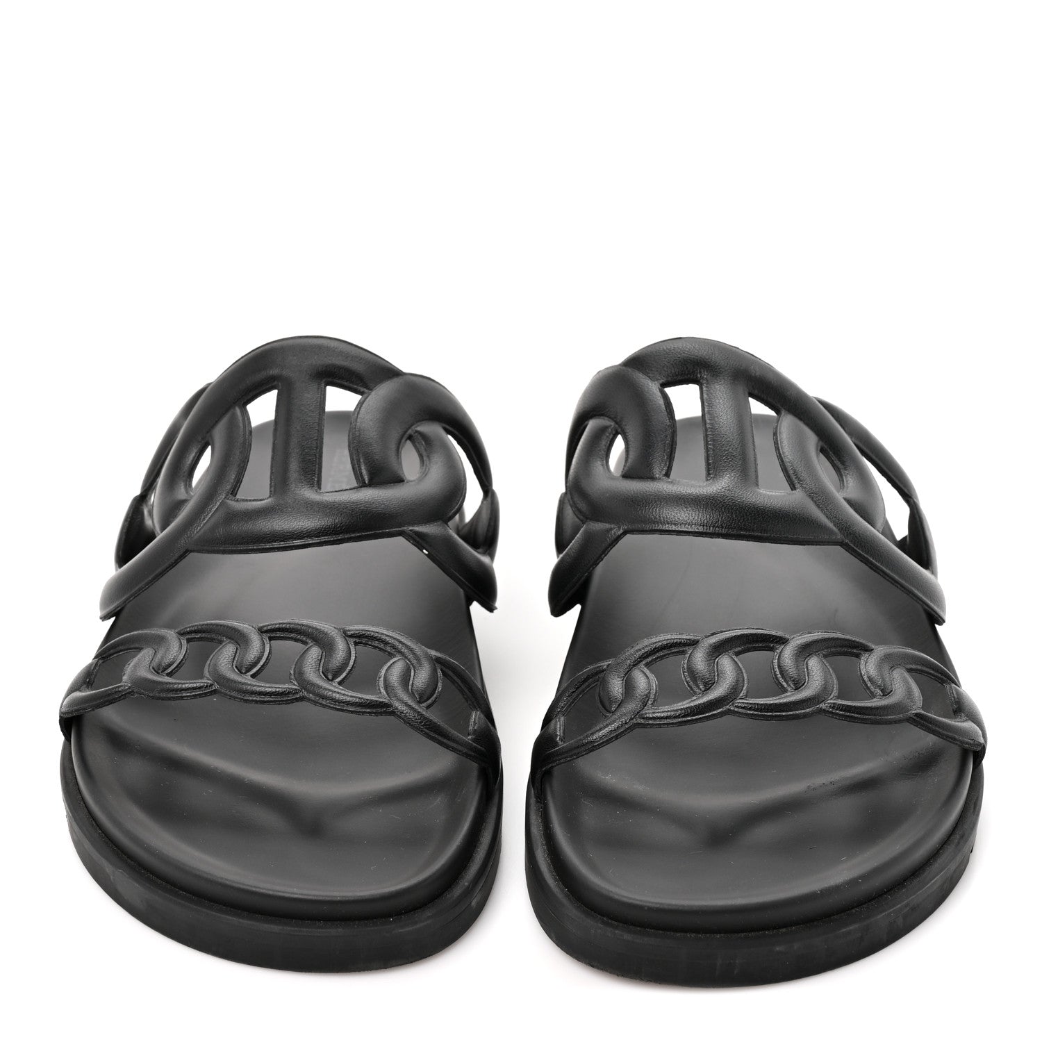 Hermes Nappa Extra Sandals 37 Black 3 of 9