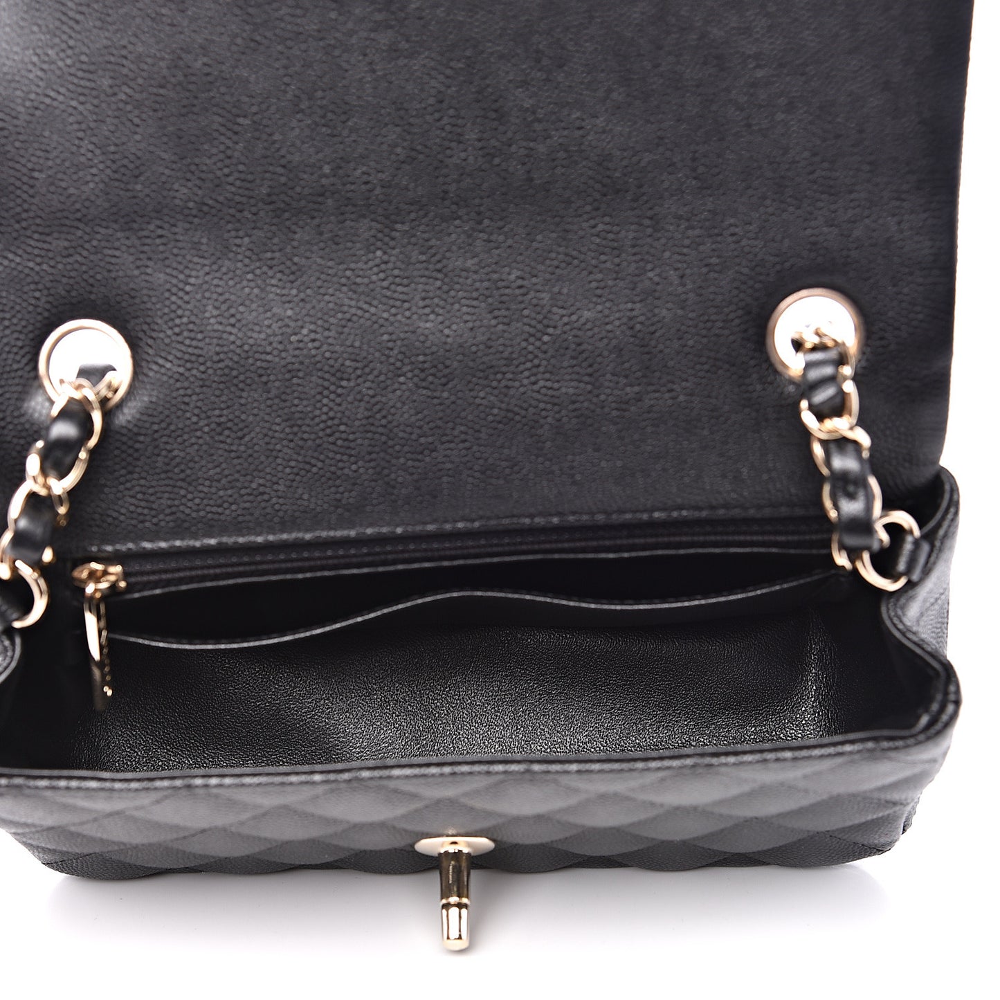 Caviar Quilted Mini Rectangular Flap Black