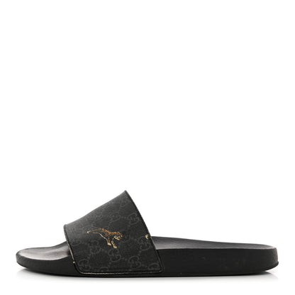 Gucci GG Supreme Monogram Tigers Mens Slide Sandals 10 Black Multicolor 1 of 15