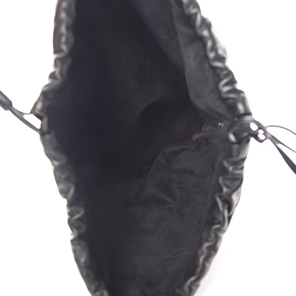 Saint Laurent Canvas Calfskin Teddy Drawstring Shopping Tote White Black 11 of 15