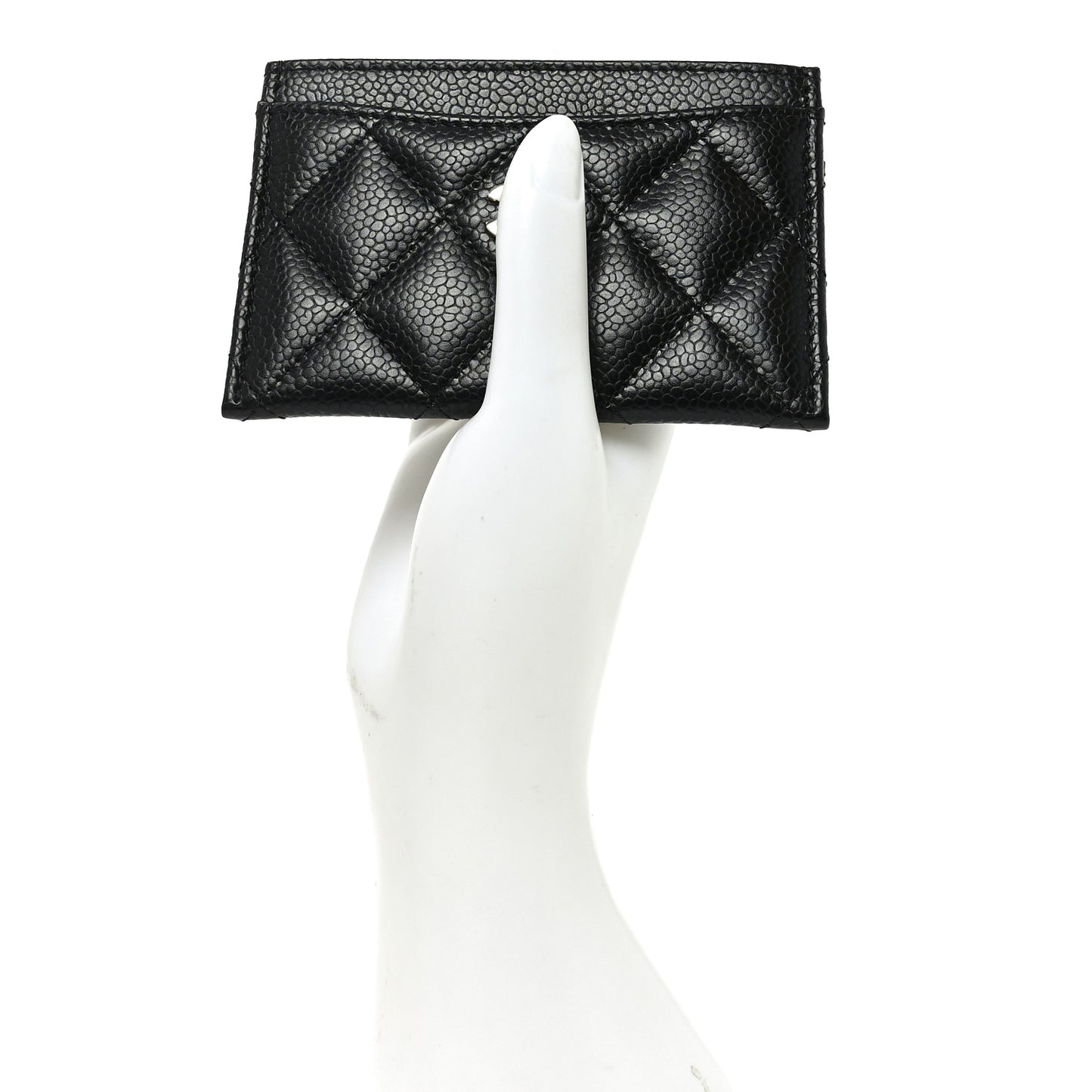 Caviar Quilted Card Holder Black