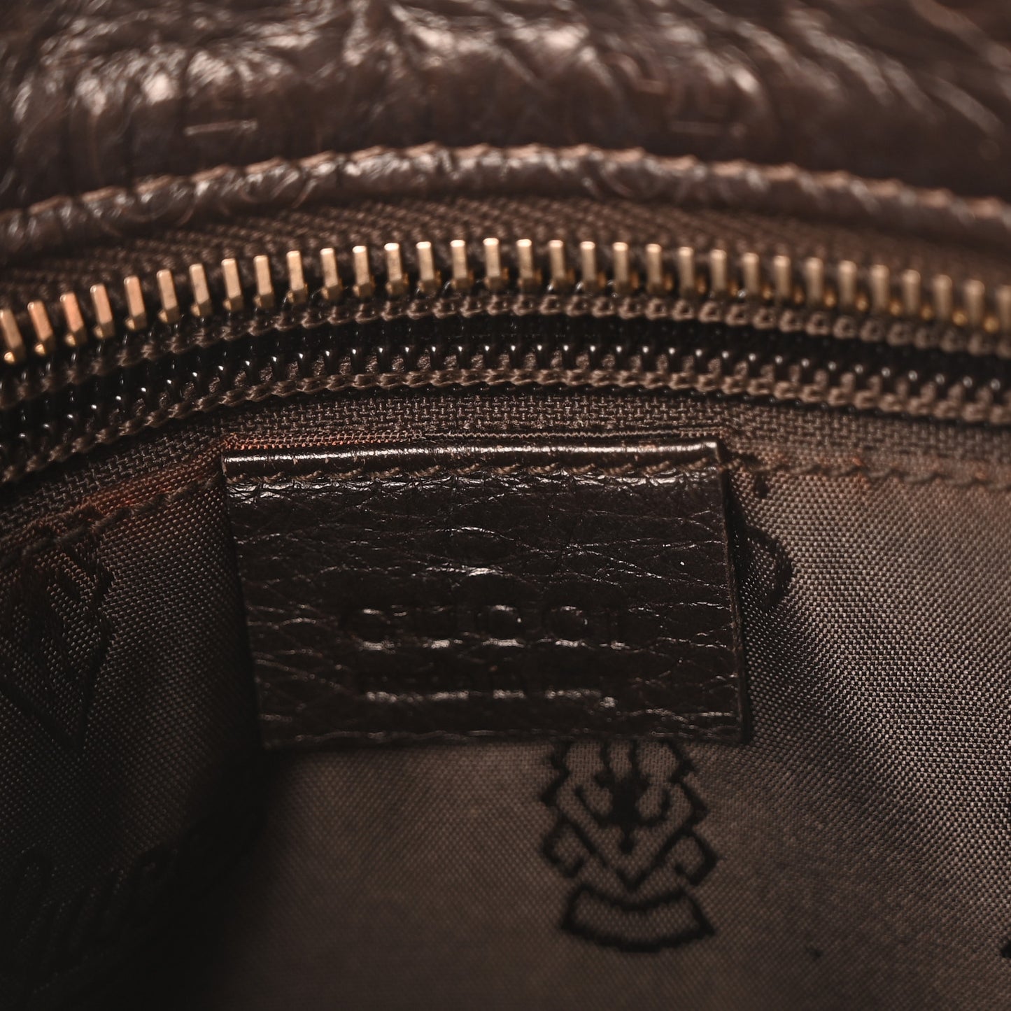 Guccissima Small Flat Messenger Bag Dark Brown