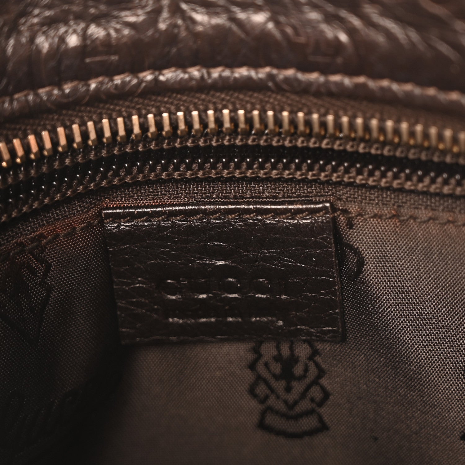 Gucci Guccissima Small Flat Messenger Bag Dark Brown 6 of 10