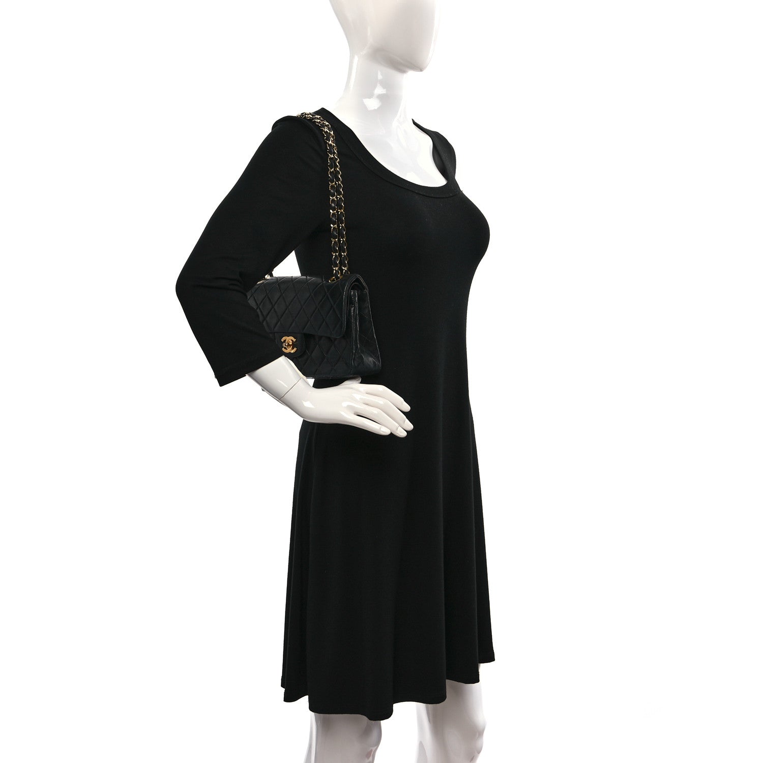 Chanel Lambskin Quilted Small Double Flap Black 2 of 12