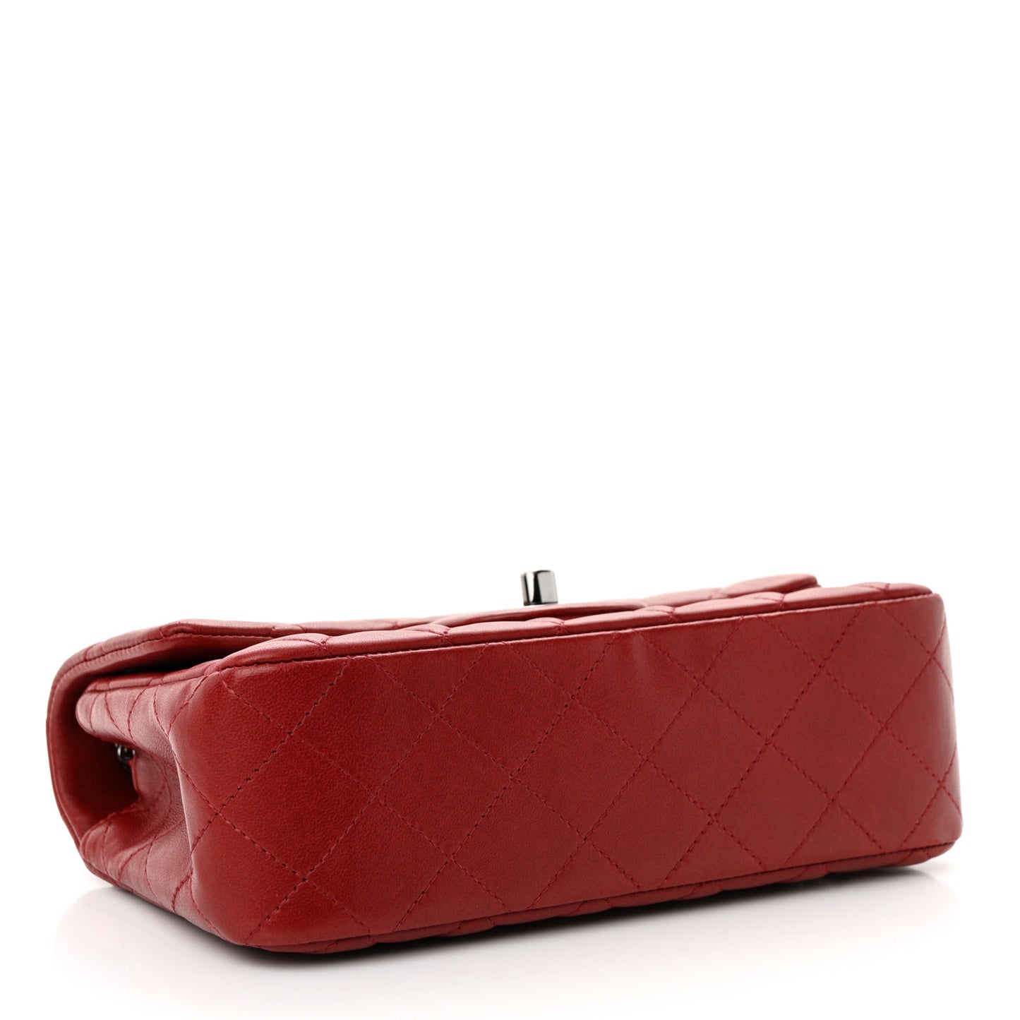 Lambskin Quilted Mini Rectangular Flap Burgundy