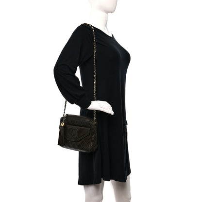 Chanel Lambskin Quilted Tassel Camera Case Brown 2 of 12