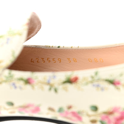 Gucci Calfskin Web Pearl Floral Embellished Peyton Loafer 38 White Multicolor 8 of 9