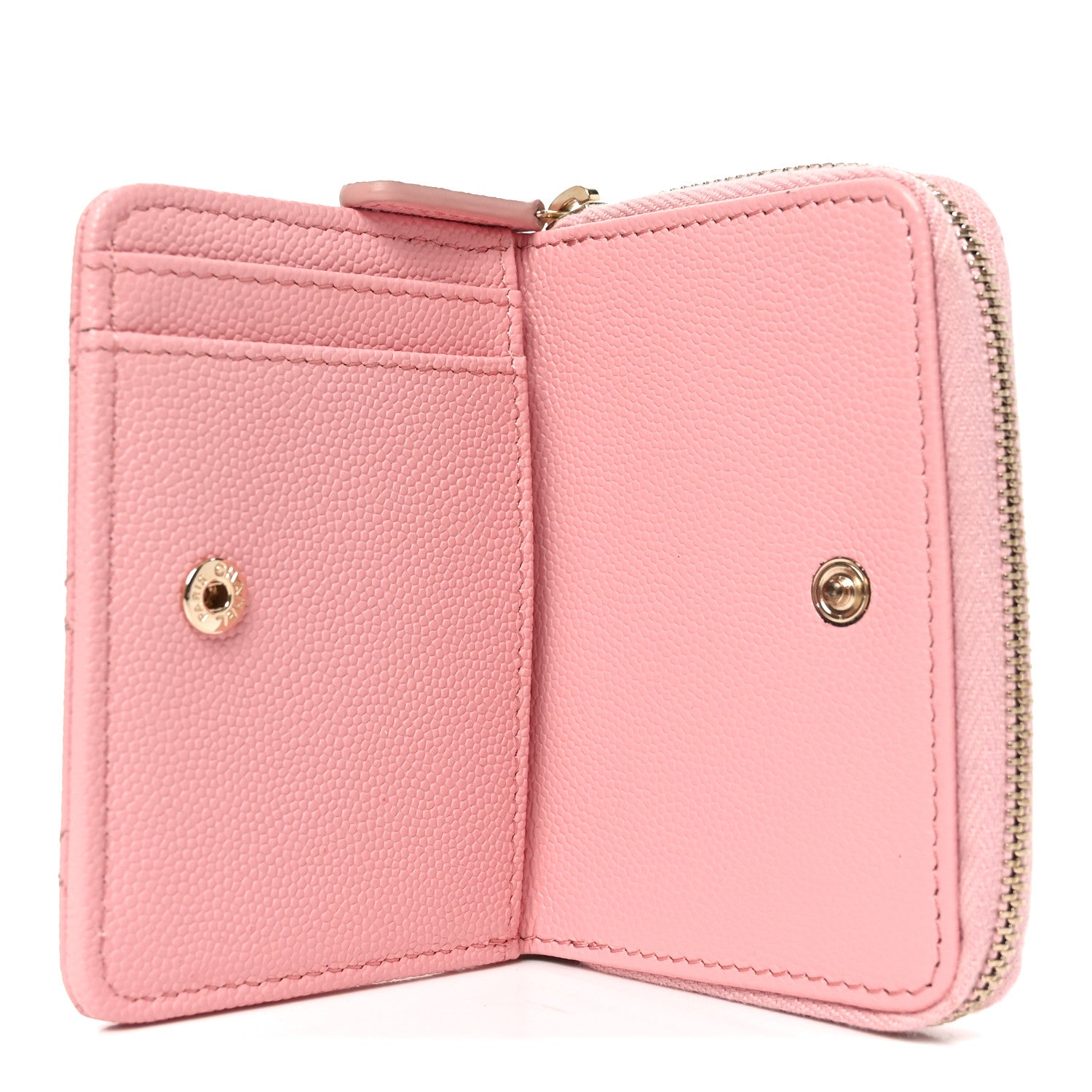 Chanel Caviar Quilted Compact Zipped Wallet Pink 5 of 8