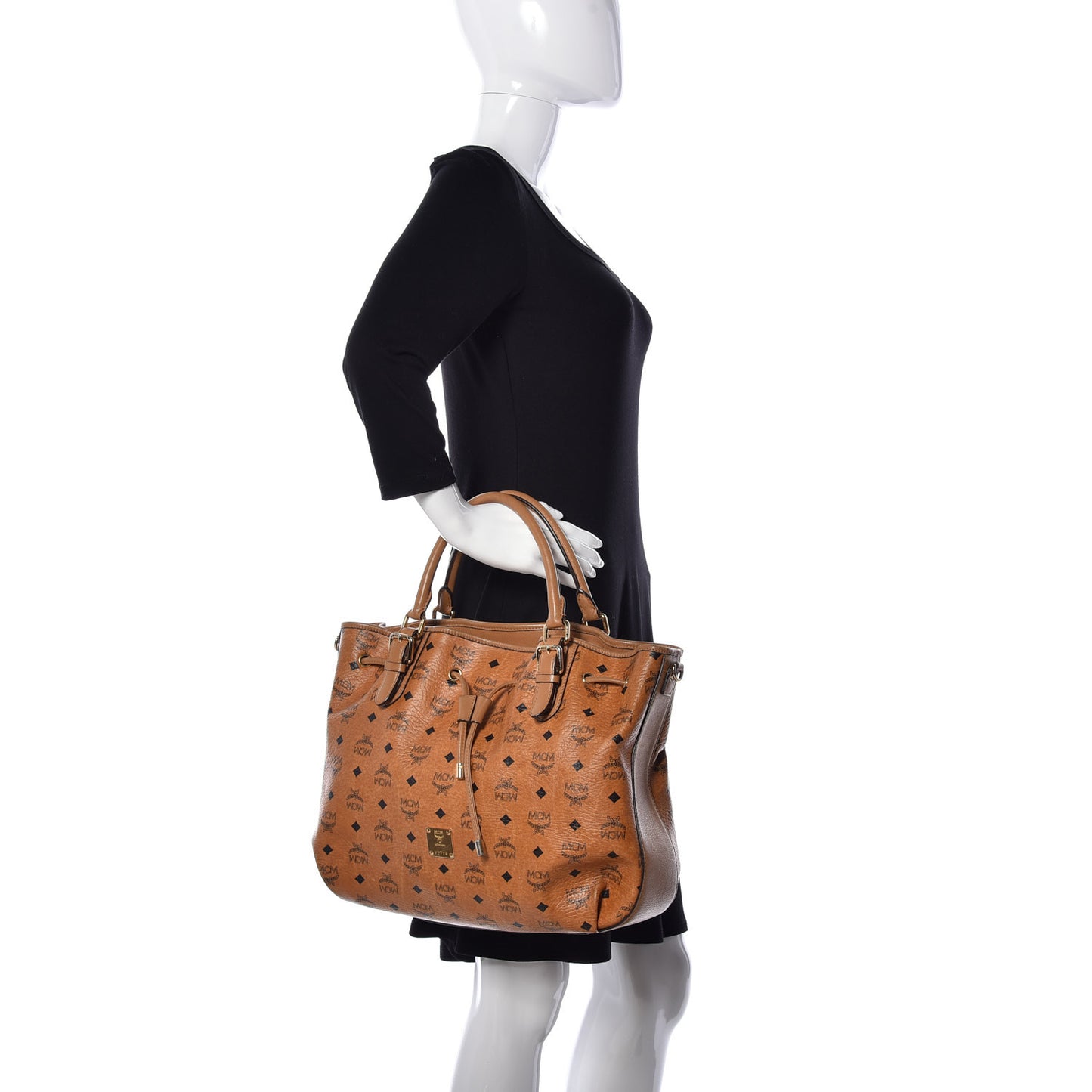 Visetos Medium Drawstring Shopper Cognac