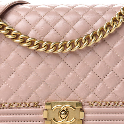 Chanel Aged Calfskin Quilted New Medium Jacket Boy Flap Pink 12 of 12