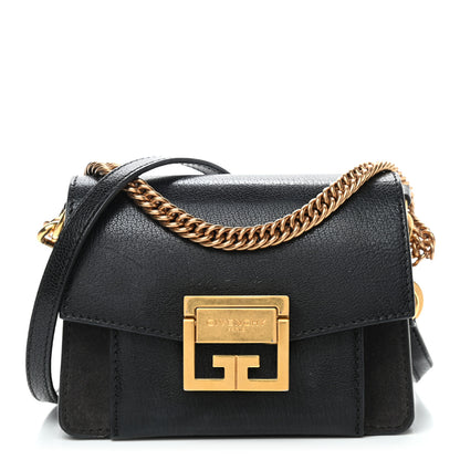 Givenchy Goatskin Suede Mini GV3 Shoulder Bag Black 1 of 9