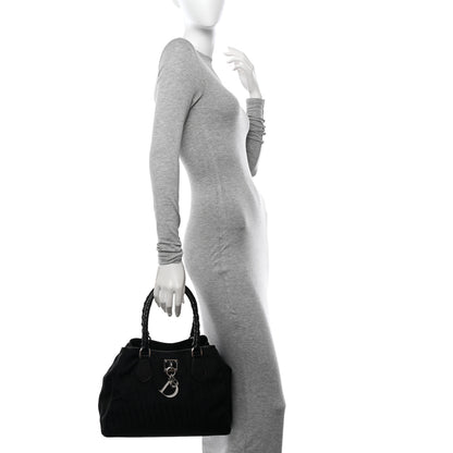 Christian Dior CHRISTIAN DIOR Nylon Monogram Medium Lovely Tote Black 3 of 16