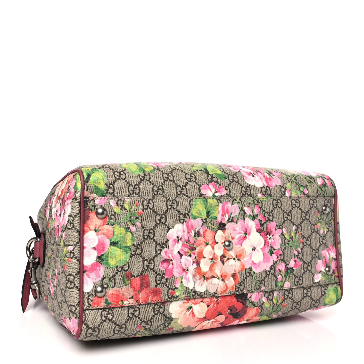Gucci GG Supreme Monogram Blooms Medium Boston Beige Multicolor Dry Rose 4 of 12