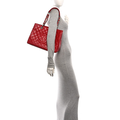 Chanel Caviar Quilted Grand Shopping Tote GST Red 2 of 10