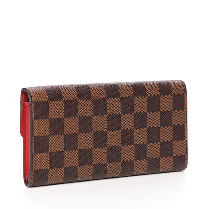 Louis Vuitton Damier Ebene Emilie Wallet Red 2 of 7
