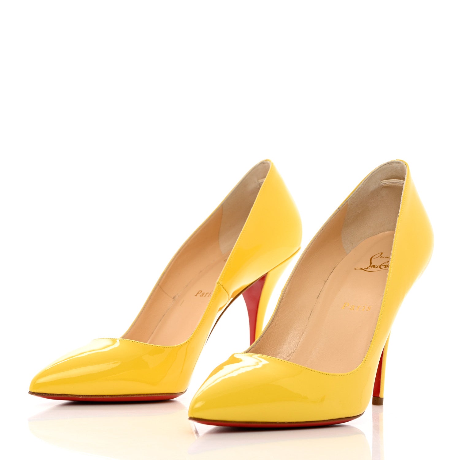 Christian Louboutin Patent Batignolles 100 Pumps 39.5 Canari 3 of 8