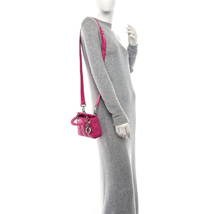 Christian Dior Lambskin Cannage Micro Lady Dior Pink 2 of 10