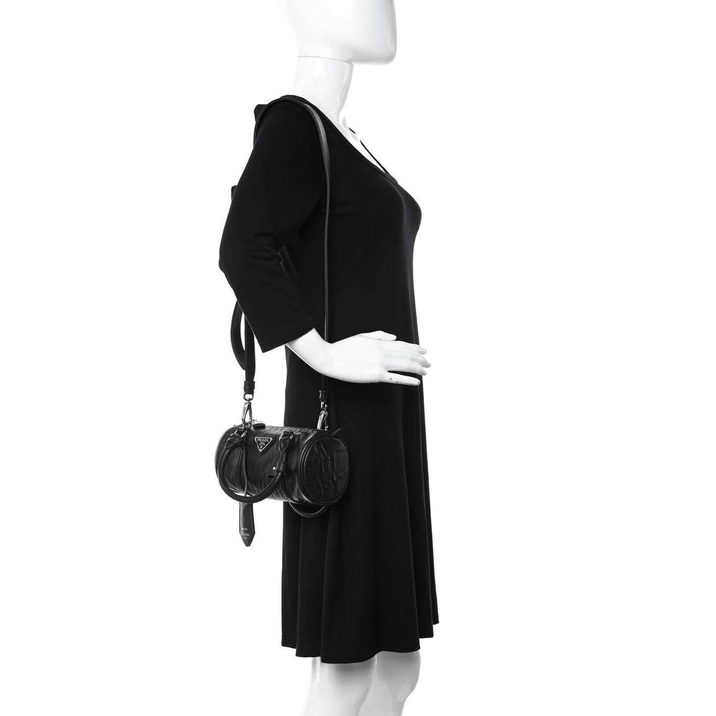 Nappa Antique Re-Edition 2002 Barrel Shoulder Bag Black