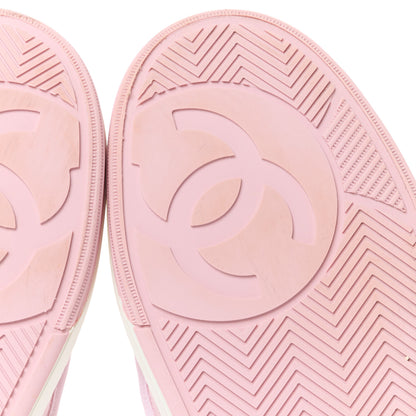 Chanel Fabric Womens Logo Sneakers 38.5 Light Pink 6 of 9