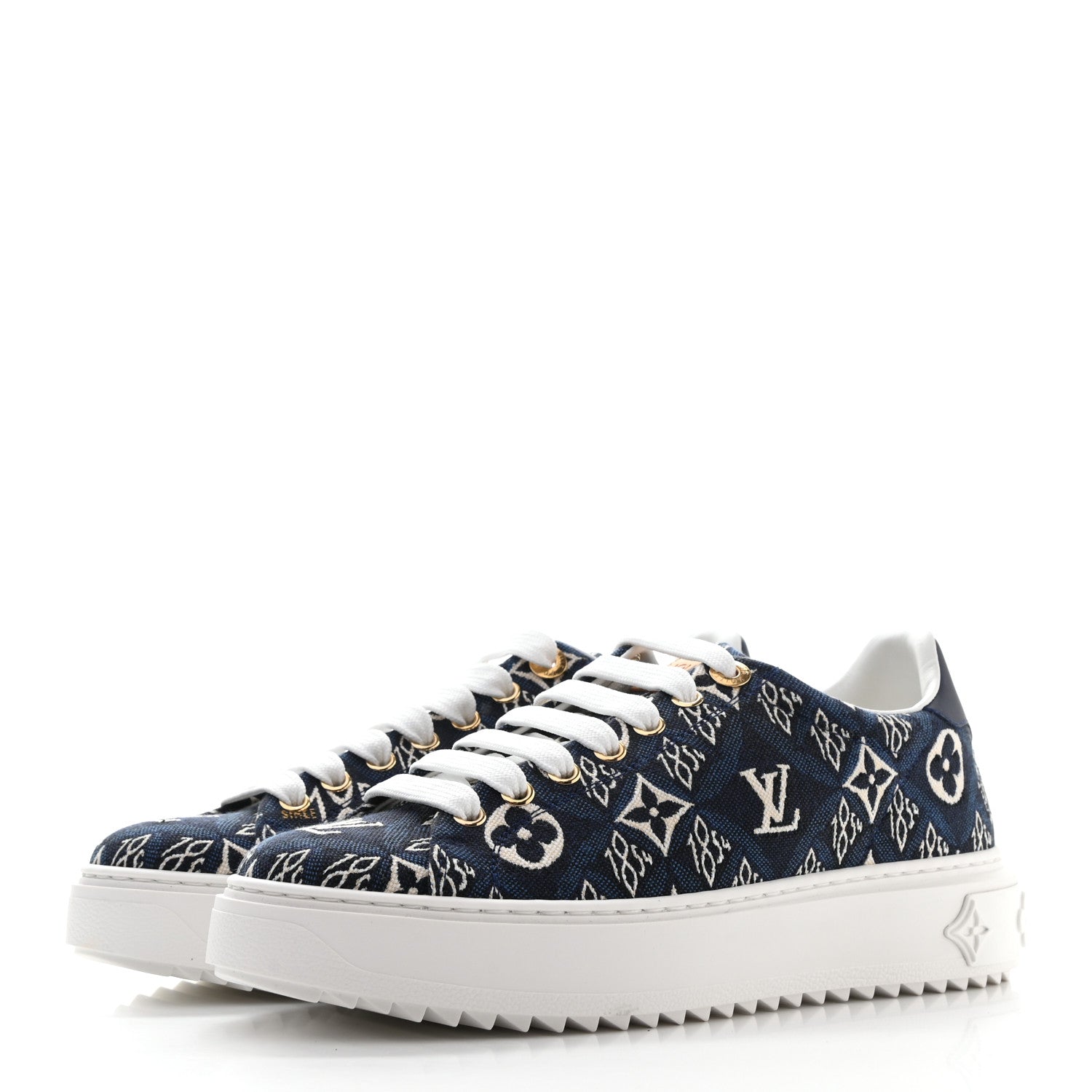 Louis Vuitton Jacquard Since 1854 Time Out Sneakers 37.5 Blue 3 of 9