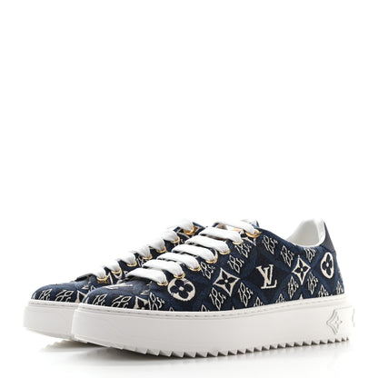 Louis Vuitton Jacquard Since 1854 Time Out Sneakers 37.5 Blue 3 of 9