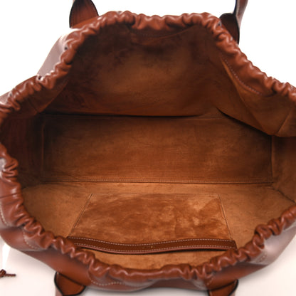 Celine Smooth Calfskin Cuir Triomphe Cabas Drawstring Tan 4 of 8