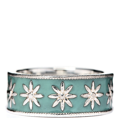 Tiffany Sterling Silver Enamel Daisy Band Ring 49 5 2 of 4