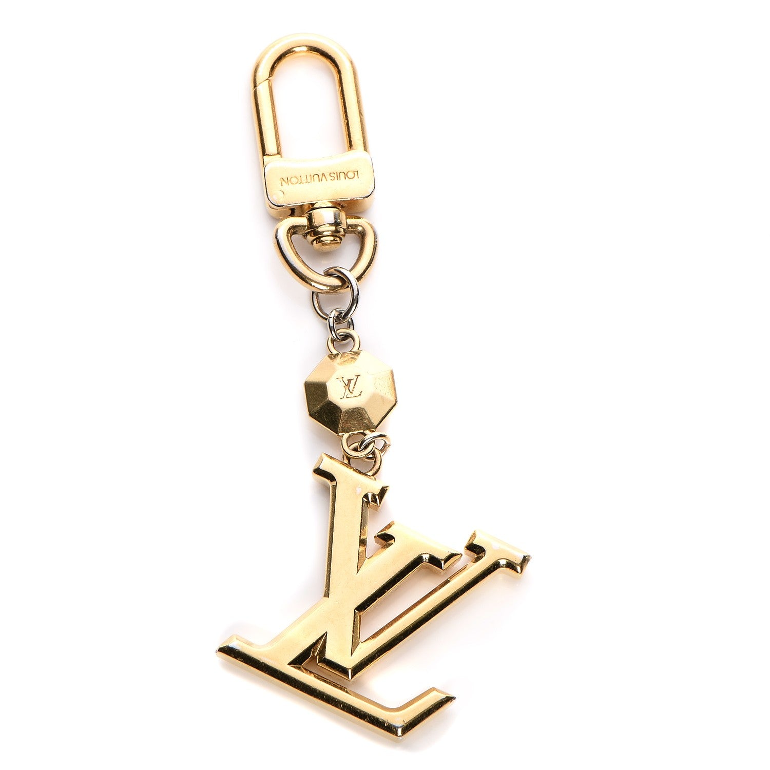 Louis Vuitton LV Facettes Bag Charm Key Holder Gold 1 of 4