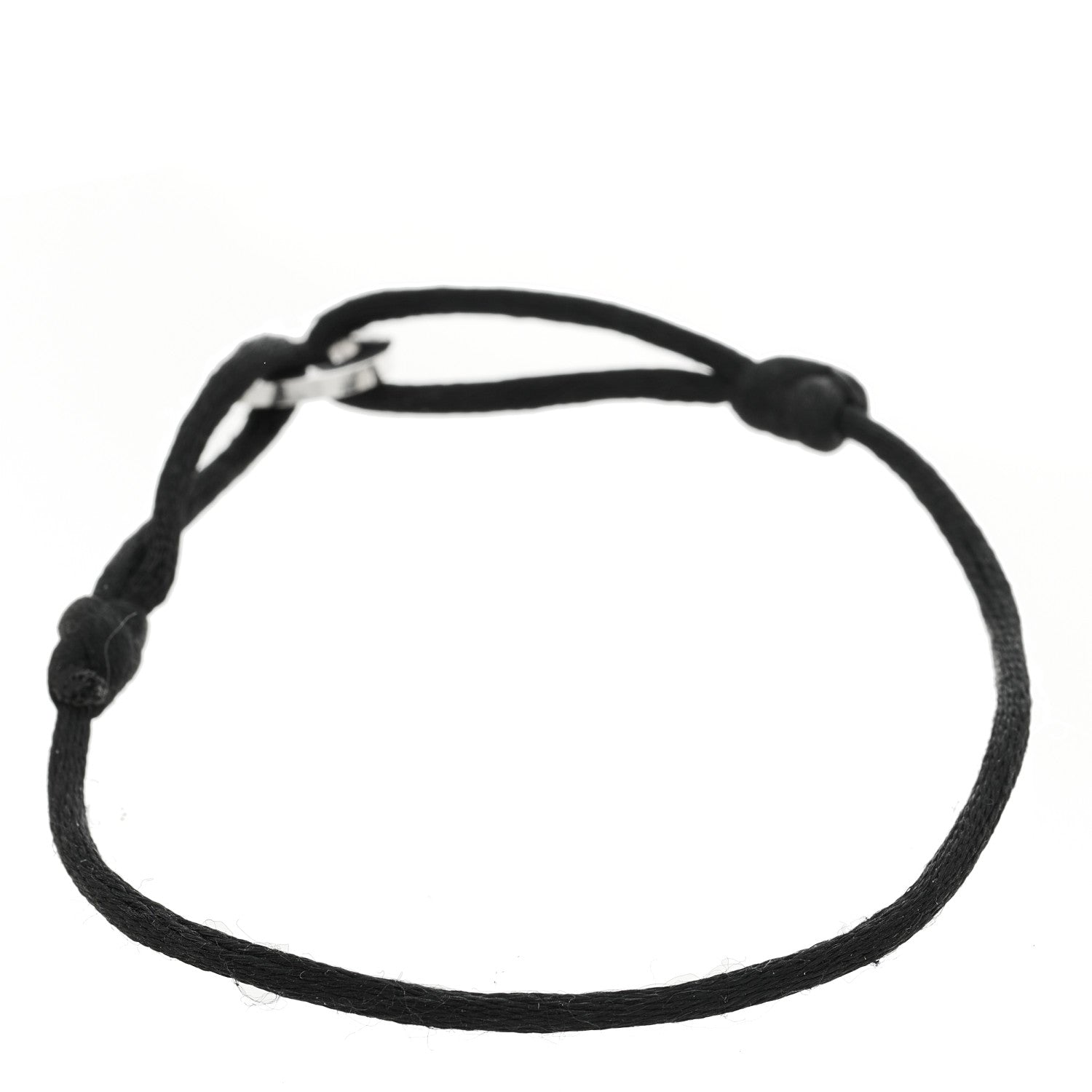 Cartier 18K White Gold Diamond LOVE Adjustable Cord Bracelet Black 2 of 3