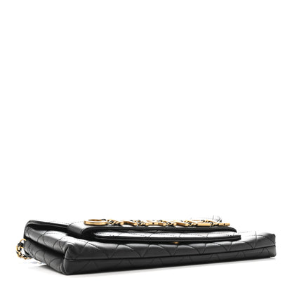 Chanel Calfskin Quilted Enchained Clutch Black 4 of 13