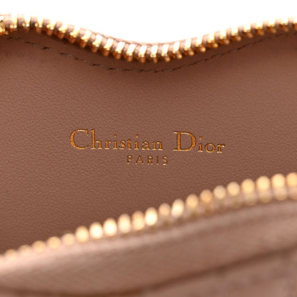 Christian Dior Calfskin Cannage Dioramour Caro Heart Pouch With Chain Rose Des Vents 6 of 12