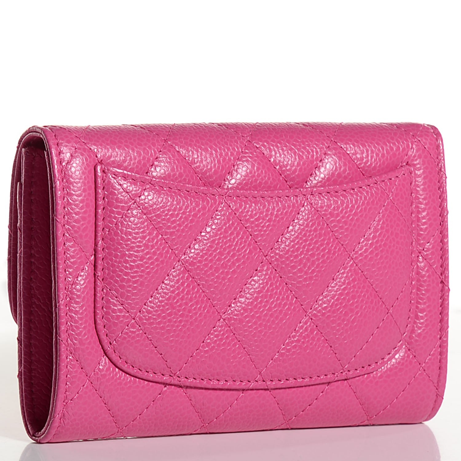 Chanel Caviar Quilted Flap Wallet Dark Pink 3 of 8