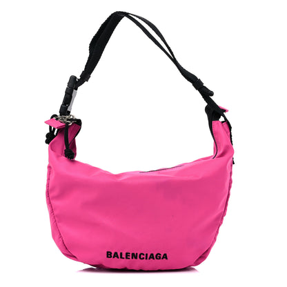 Balenciaga Nylon Wheel Logo Sling Bag Fluo Pink 1 of 10