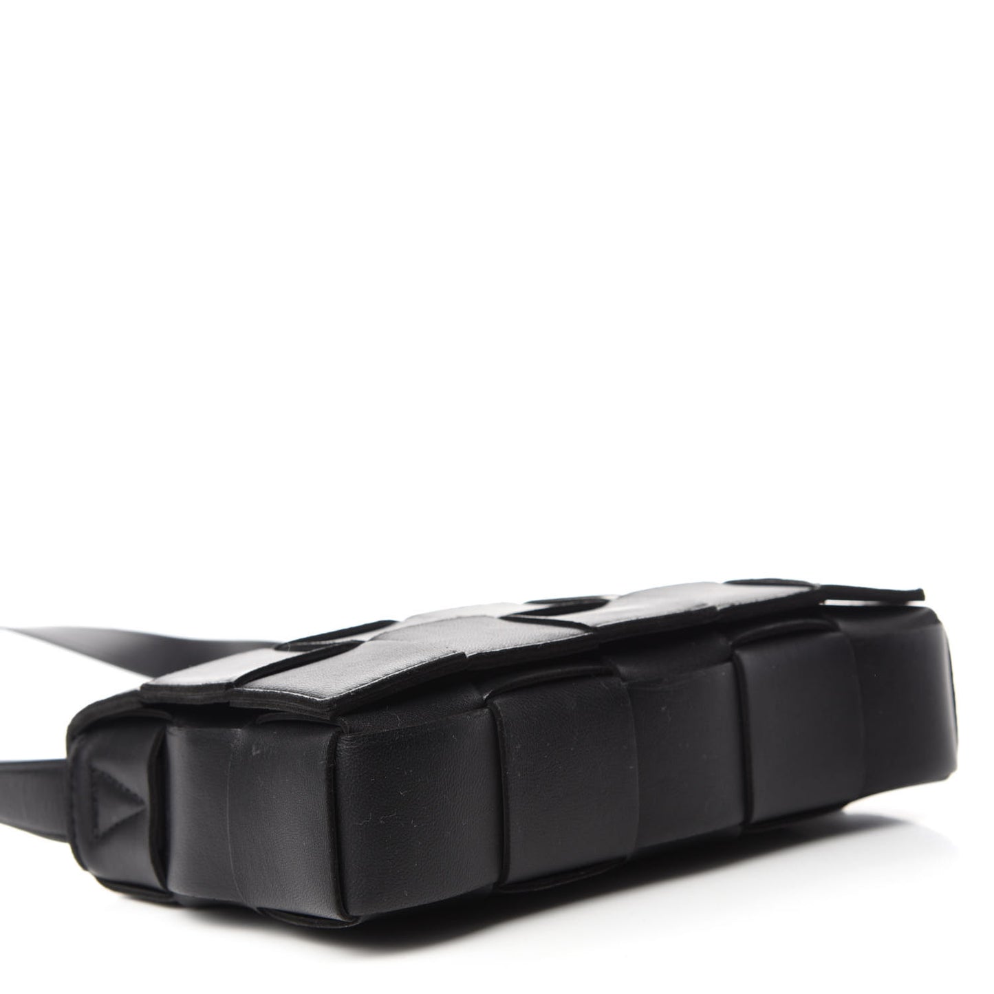 Lambskin Maxi Intrecciato Cassette Crossbody Bag Black