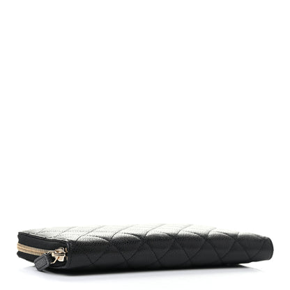 Chanel Caviar Quilted Large Gusset Zip Around Wallet Black 4 of 8