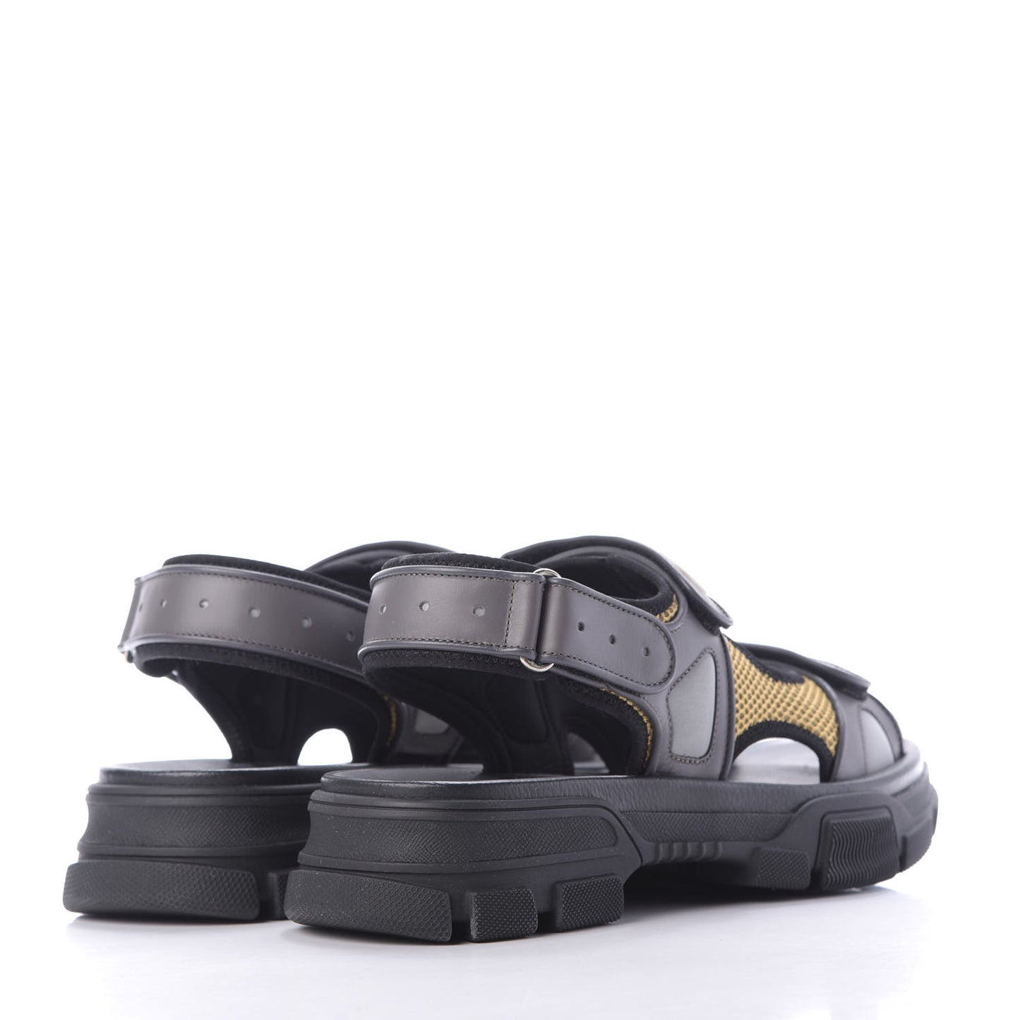 X SEGA Nappa Mesh Mens Aguru Sandals 9 Loess Black