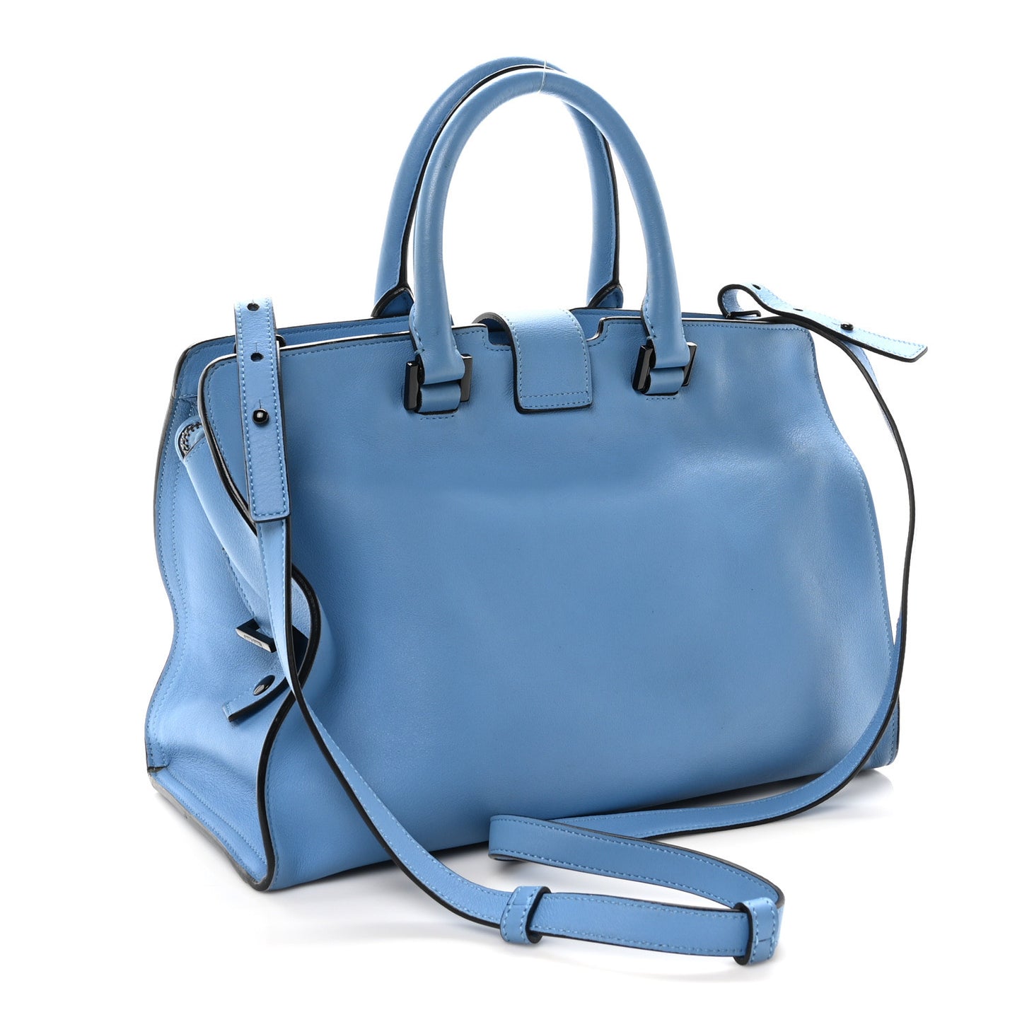 Calfskin Small Monogram Cabas Light Blue