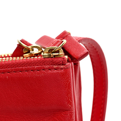 Celine Lambskin Small Trio Crossbody Bag Red 12 of 13