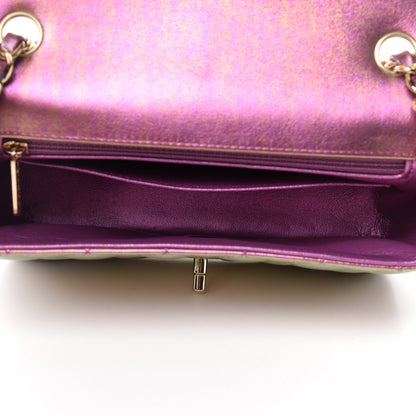 Chanel Iridescent Lambskin Quilted Mini Rectangular Flap Purple 5 of 11
