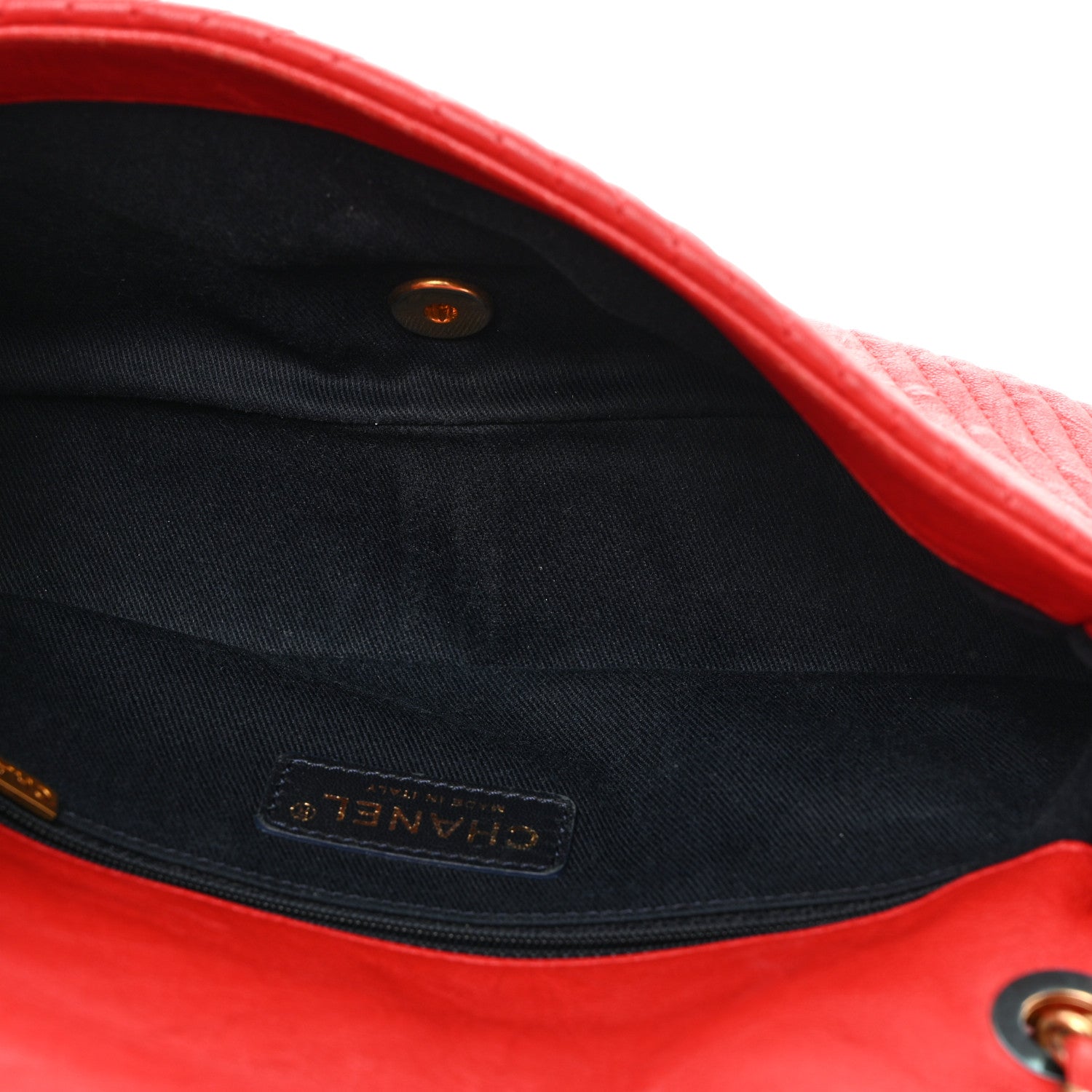Chanel Wrinkled Lambskin Chevron Quilted Medium Flap Red 5 of 10