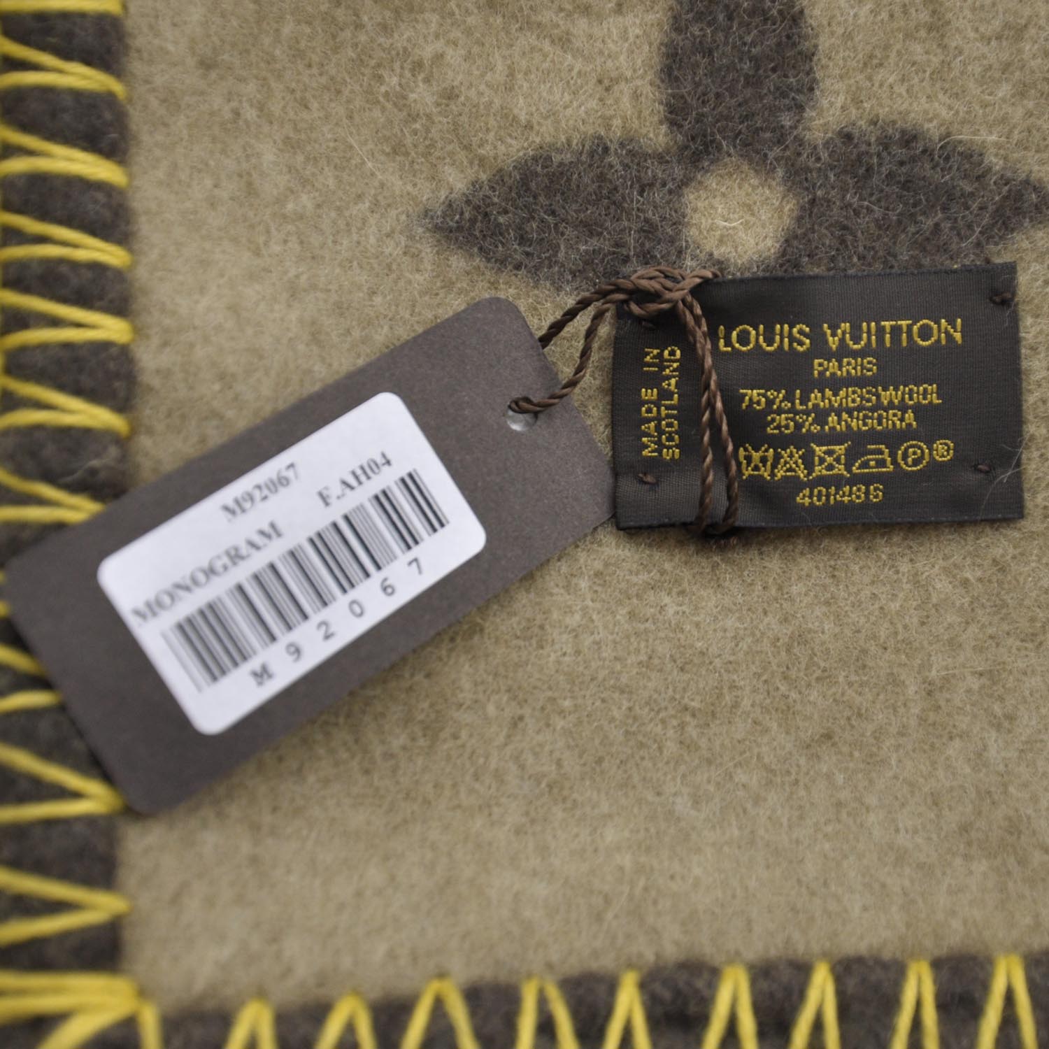 Louis Vuitton Lambswool Angora Monogram Blanket Marron 2 of 4
