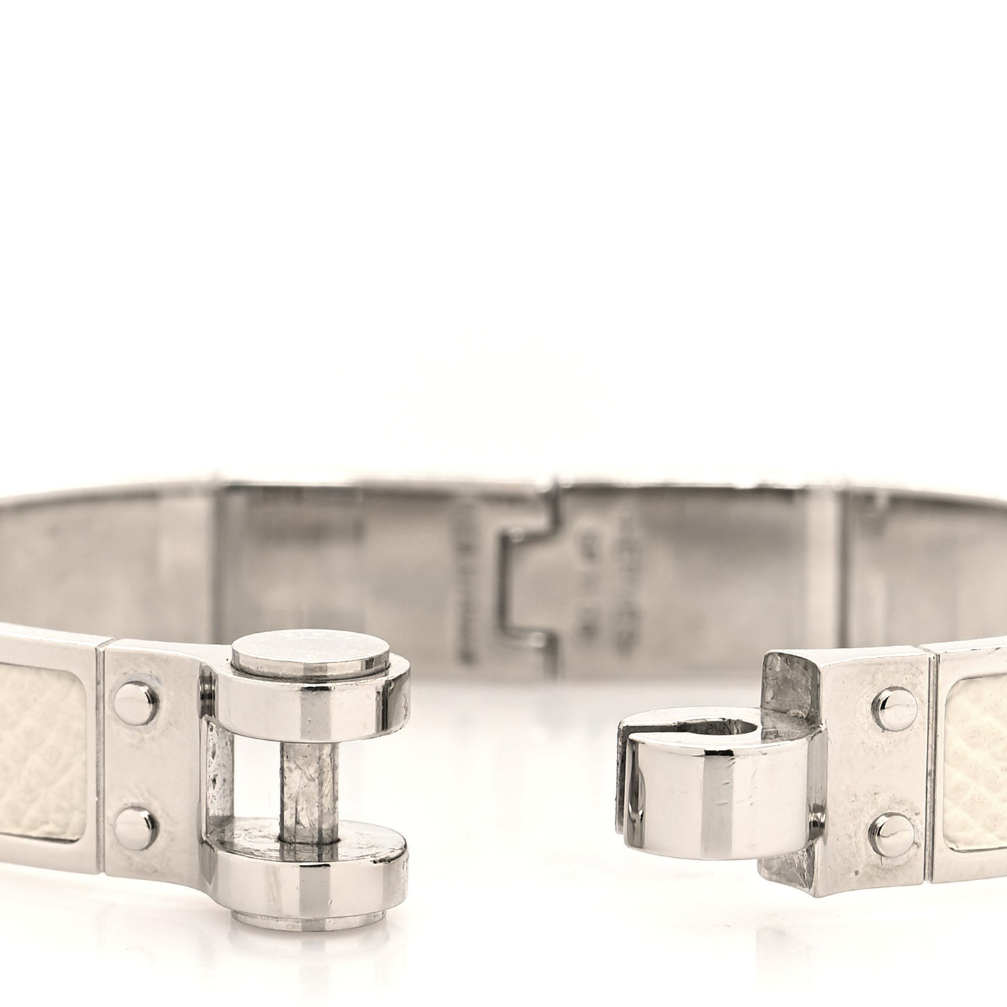 Epsom Charniere Uni Narrow Hinged Bracelet M White