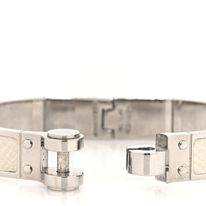 Hermes Epsom Charniere Uni Narrow Hinged Bracelet M White 4 of 6