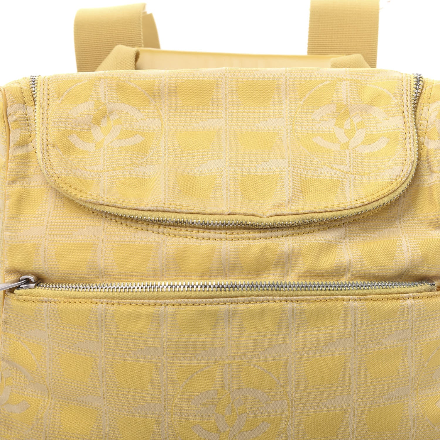 Chanel Nylon Travel Backpack Yellow 7 of 11